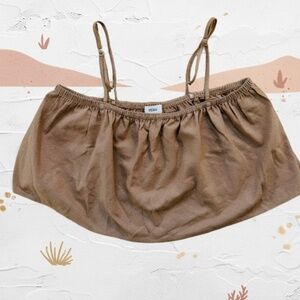 OZMA of California Neale Silk Noil Crop Tank Top Rosehip M